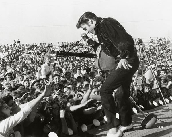 Elvis Presley (on stage with fans) Photo