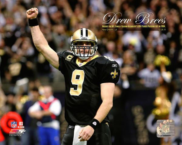 Drew Brees Sets the NFL Single-Season Passing Yards Record with Overlay