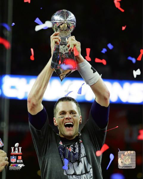 Tom Brady with the Vince Lombardi Trophy - Super Bowl 51 Photo