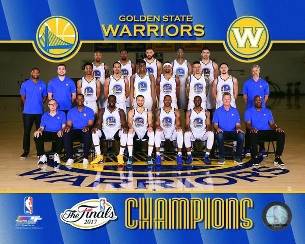 Golden State Warriors 2017 NBA Finals Champions Team Sit Down Photo