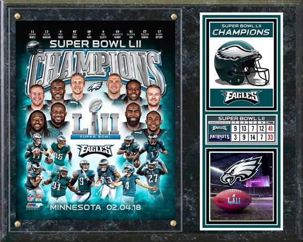 Philadelphia Eagles Super Bowl LII Champions Composite Plaque 12" x 15"