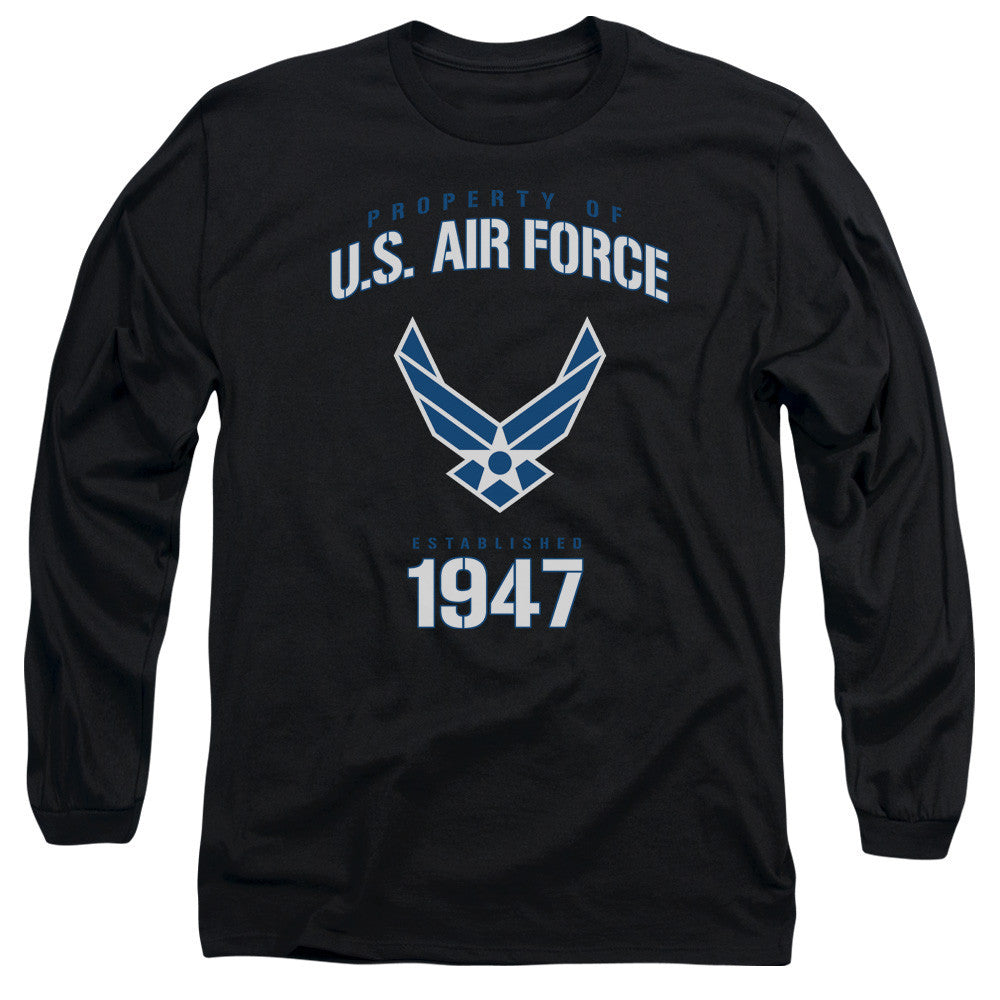 AIR FORCE/PROPERTY OF-L/S ADULT 18/1-BLACK-SM T-Shirt - Societee Norms