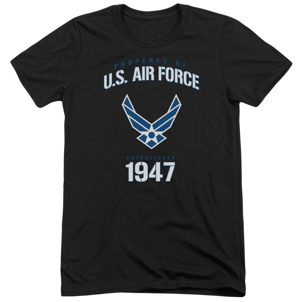 AIR FORCE/PROPERTY OF-S/S ADULT TRI-BLEND-BLACK-SM T-Shirt - Societee Norms