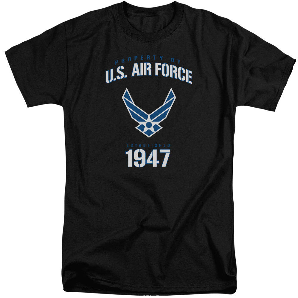 AIR FORCE/PROPERTY OF-S/S ADULT TALL-BLACK-2X T-Shirt - Societee Norms