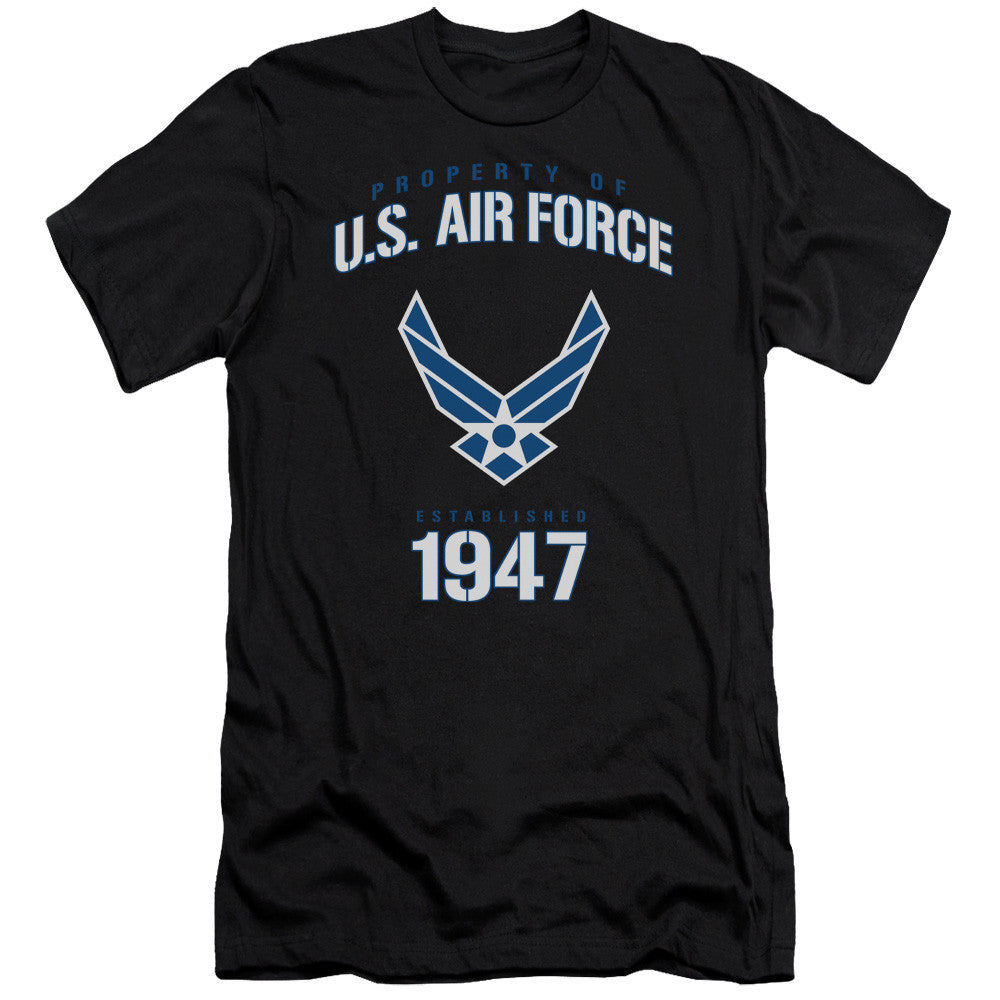 AIR FORCE/PROPERTY OF-S/S ADULT 30/1-BLACK-2X T-Shirt - Societee Norms