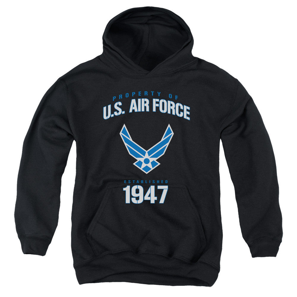 AIR FORCE/PROPERTY OF-YOUTH PULL-OVER HOODIE - BLACK - SM T-Shirt - Societee Norms