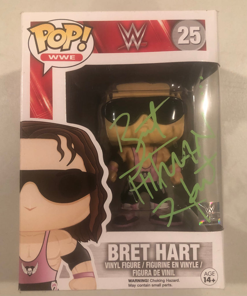 Bret Hitman Hart - Autographed WWE Funko Pop Vinyl Figure