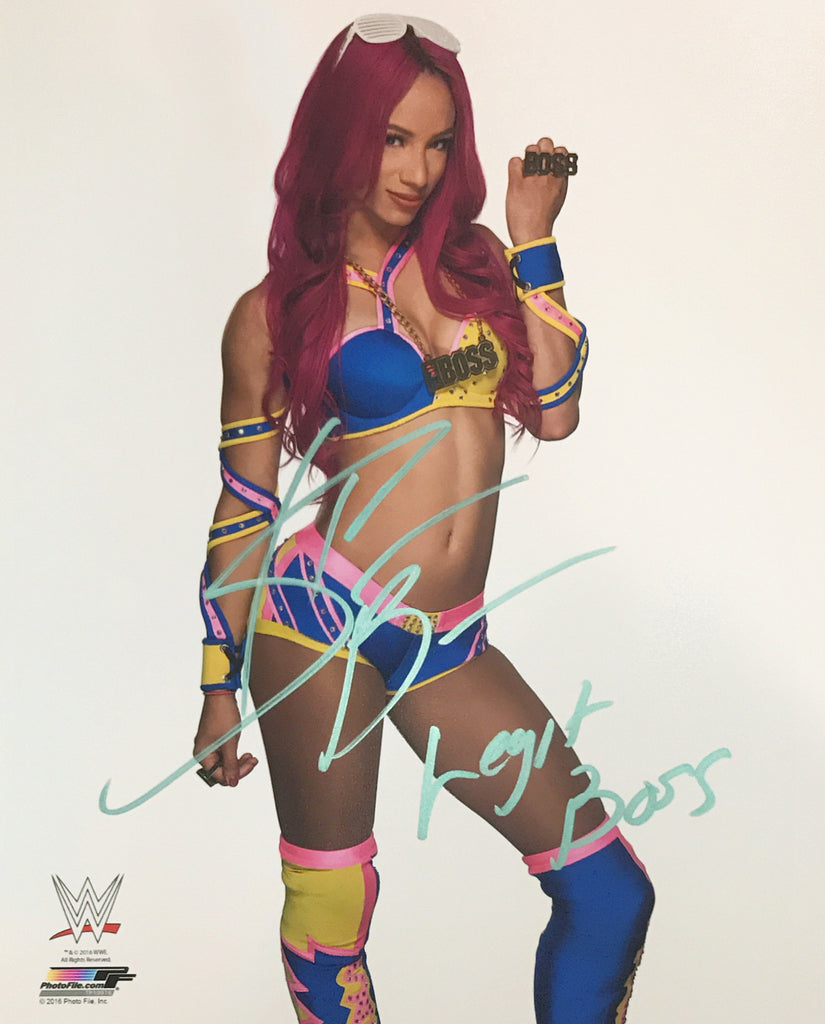 Sasha Banks - Autographed WWE 8x10 Photo  "Legit Boss" Inscirption